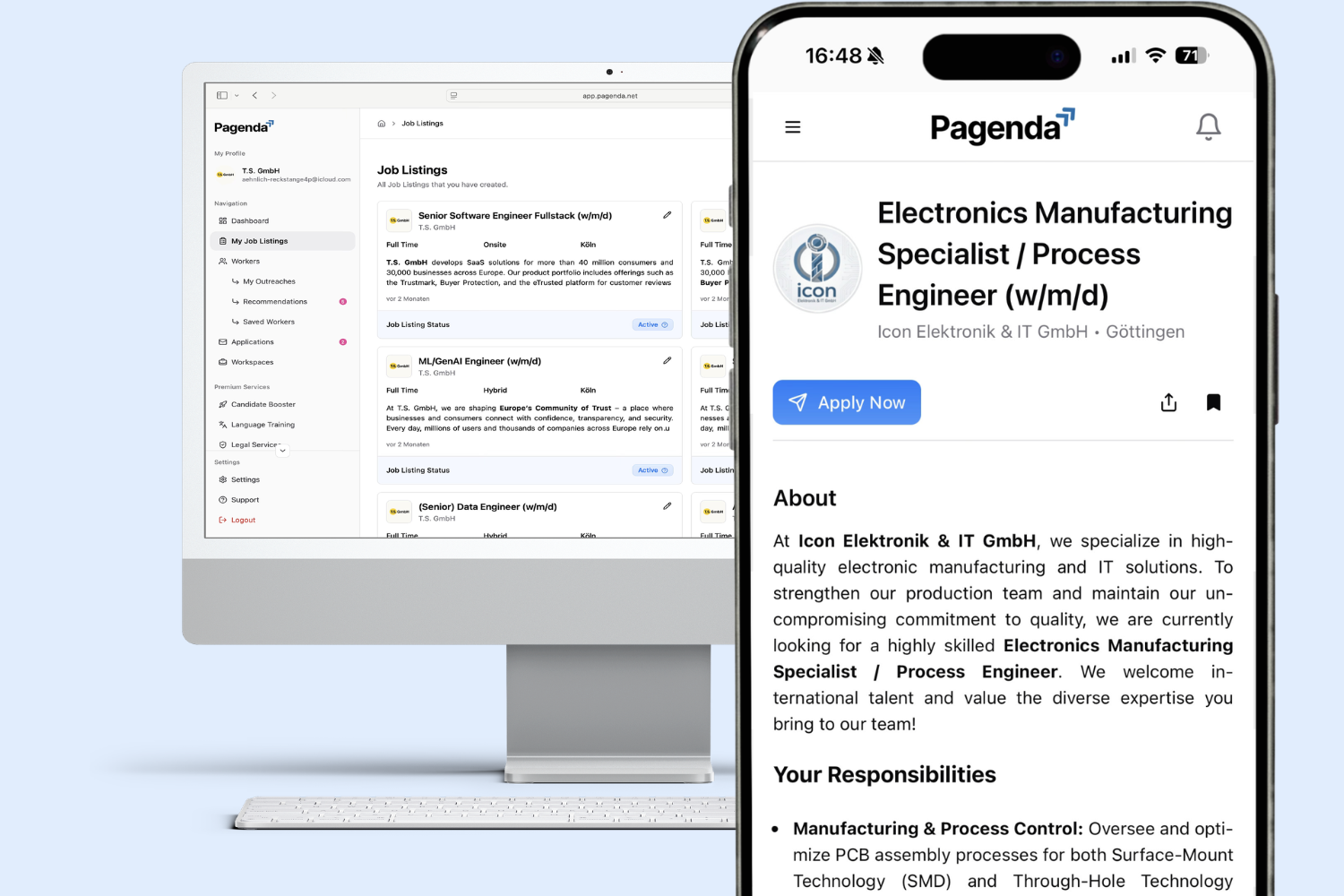 Pick a job with Pagenda